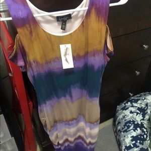 Jessica Simpson cold shoulder midi dress